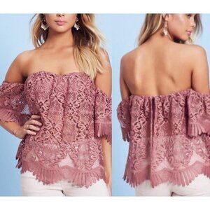 Lovers & Friends | Life's a Beach Lace Top in Mauve